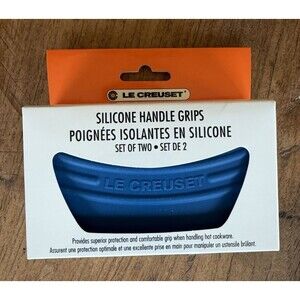 Le Creuset Silicone Handle Grips Set of 2 Marseille Blue NEW